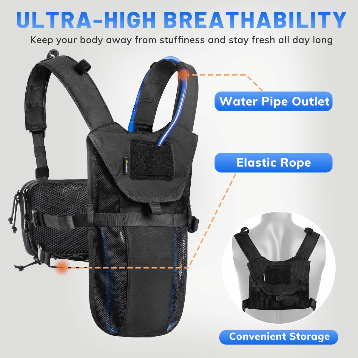 VOTAGOO® Lightweight Running Hydration Vest with 2L Water Bladder Bag