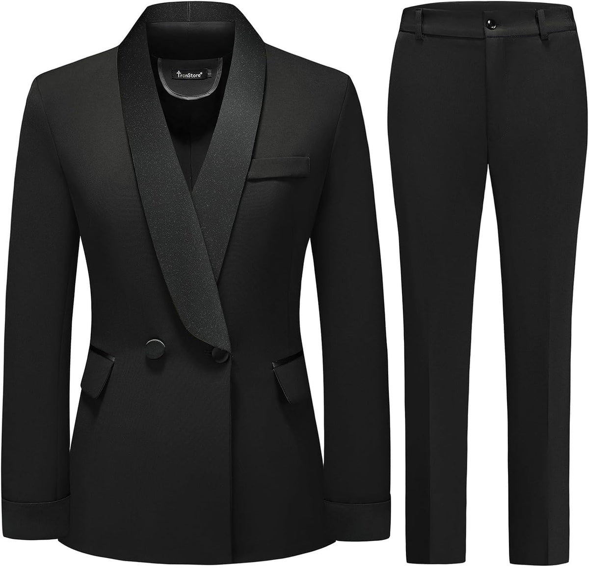 Women's Pants Suit 2 Piece Set Smil Fit Jacket Shawl Sollar Blazer Dress for Women