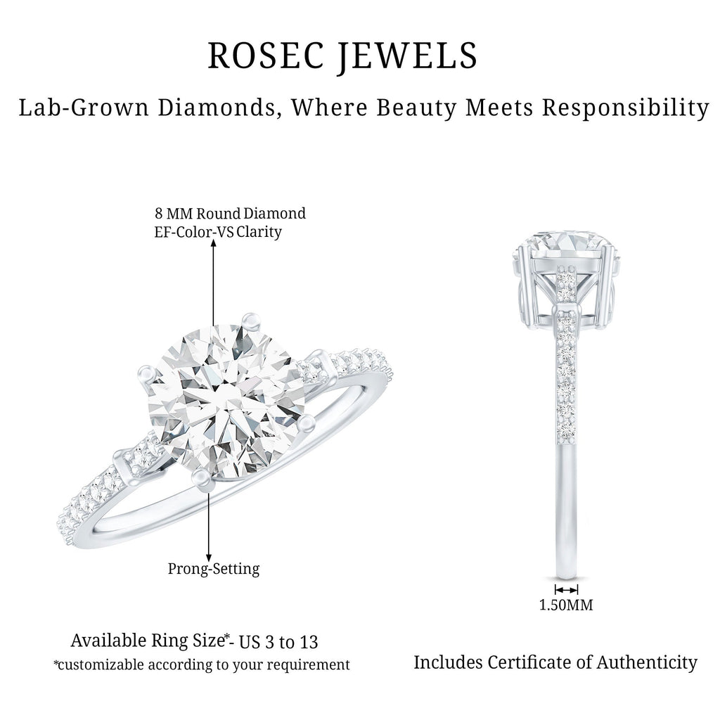 Certified 2 Carat Lab Grown Diamond Simple Engagement Ring