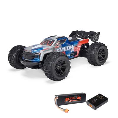 ARRMA RC Truck, 1/16 Kraton, 3S, 4WD, Speed Truck, Brushless Motor, Spektrum Firma, Red and Blue - ARA2508ST1
