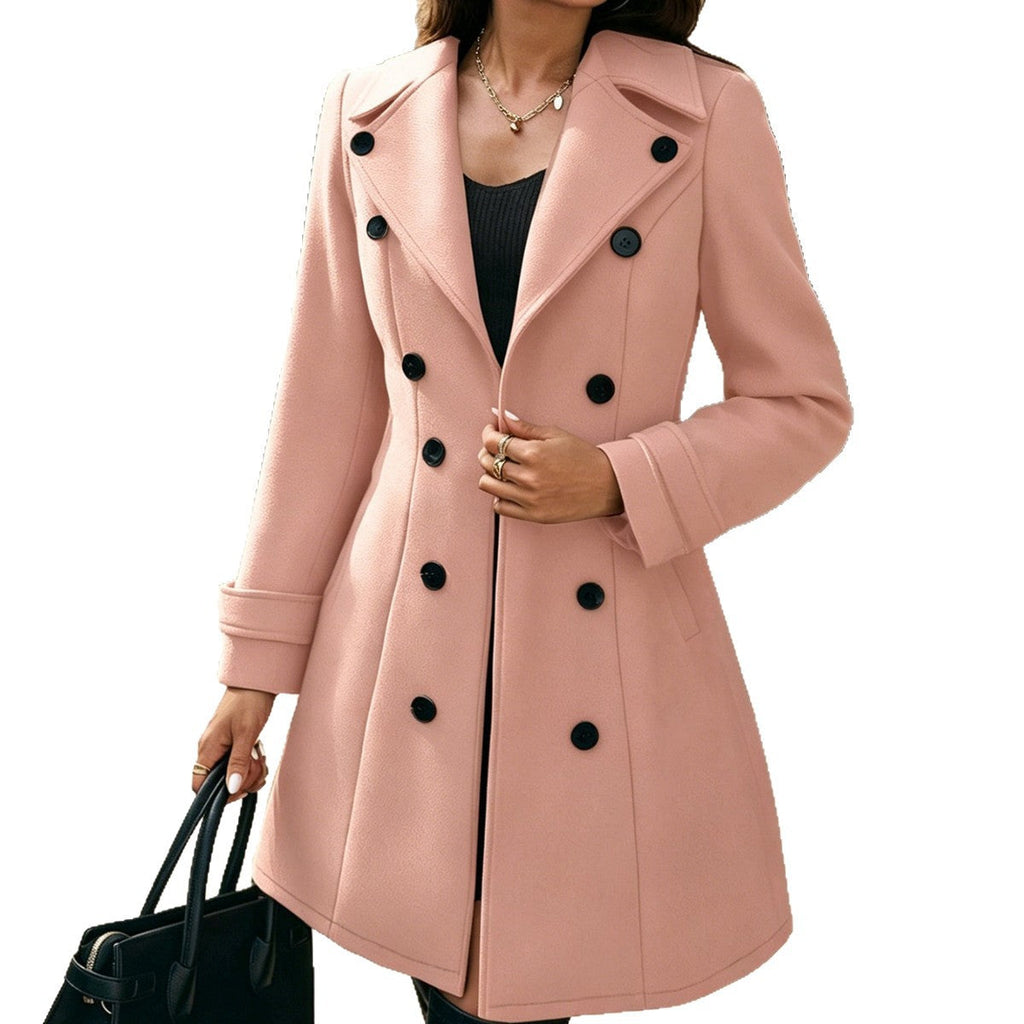Womens Stylish Double-breasted Suit Coat