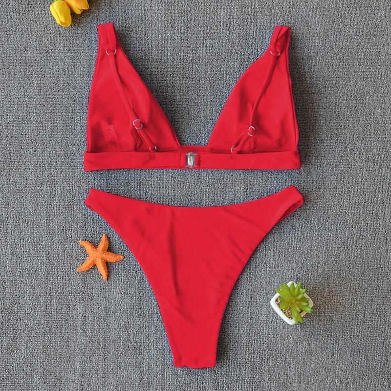 Women Charming Bikini Swimsuit Women Push Up Swimwear Two Piece Bikini Set Solid Color Bathing Suit Swim Suit Female Women Two Piece Bikini Swimsuit Halter Twist Front Bathing Suit Swimwear