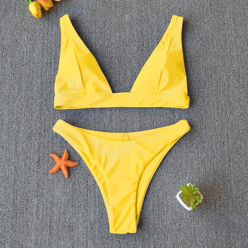 Women Charming Bikini Swimsuit Women Push Up Swimwear Two Piece Bikini Set Solid Color Bathing Suit Swim Suit Female Women Two Piece Bikini Swimsuit Halter Twist Front Bathing Suit Swimwear